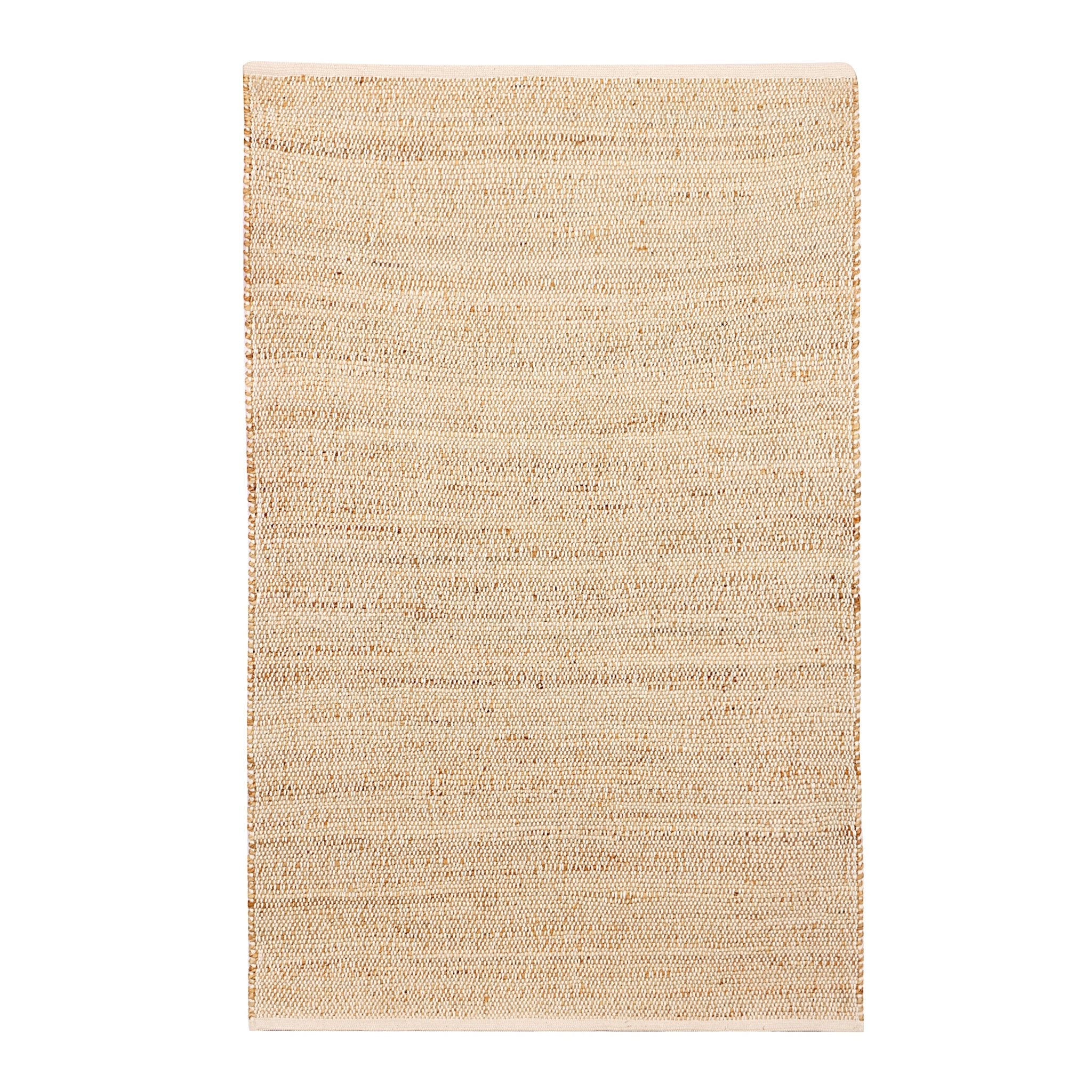 Handwoven Jute & Cotton Rug – Farmhouse Style (Ivory) - Delara