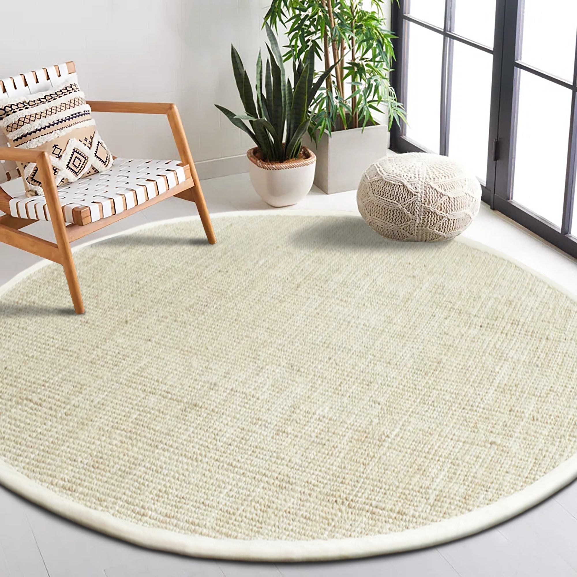 Premium Boucle Jute Rug (6' Round) - Delara