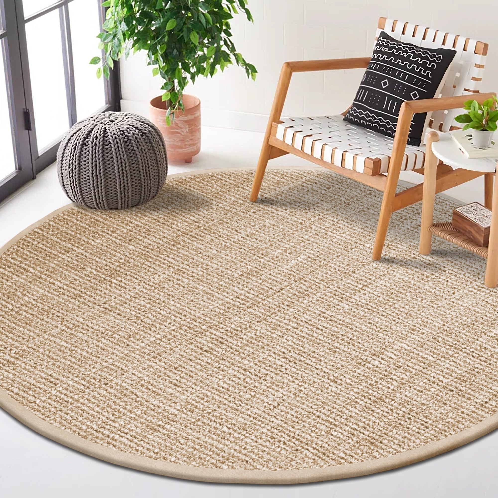 Premium Boucle Jute Rug (6' Round) - Delara
