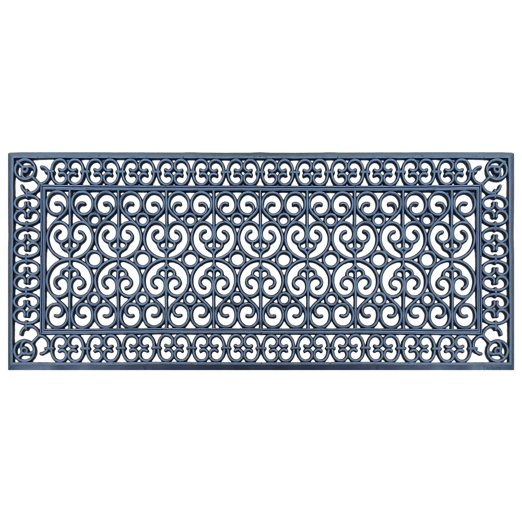 Black Artistic Rubber Doormat 24"X57" - Delara
