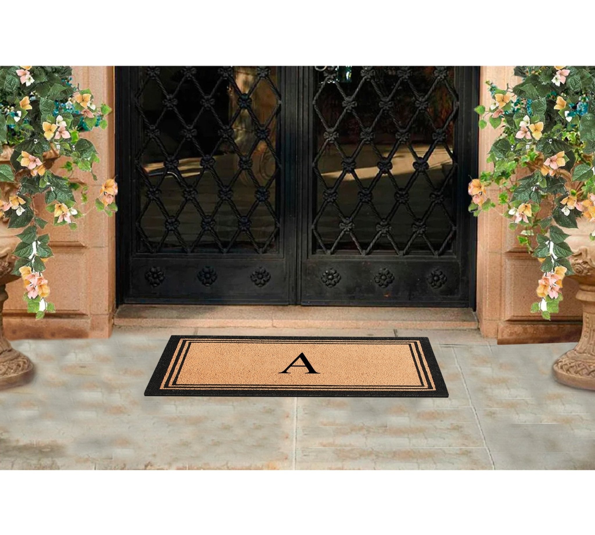 DeHond Classic Border Monogrammed Doormat 24"X39" - Delara