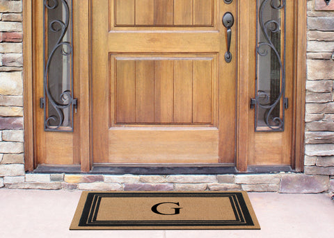DeHond Classic Border Flocked Monogrammed Doormat 18"X30"