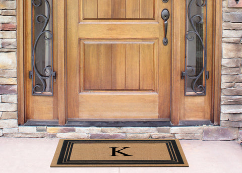 DeHond Classic Border Flocked Monogrammed Doormat 18"X30"