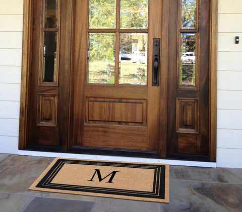 DeHond Classic Border Flocked Monogrammed Doormat 18"X30"