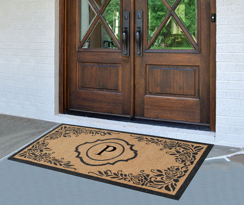 Adelise X-Large Flocked Monogrammed Doormat 36"X72"