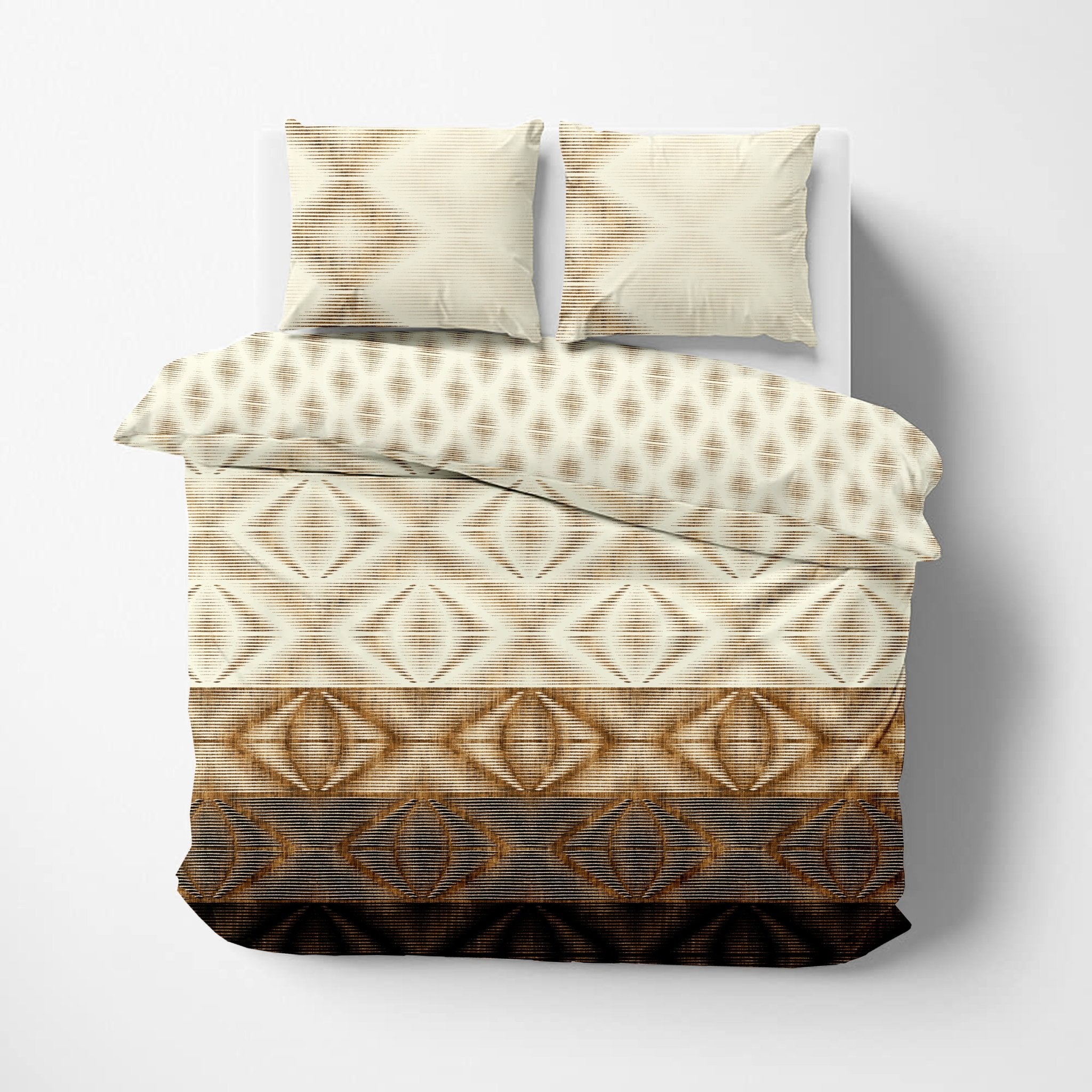 Cotton Reversible Duvet Set - Bedding - Queen - DelaraHome - Delara