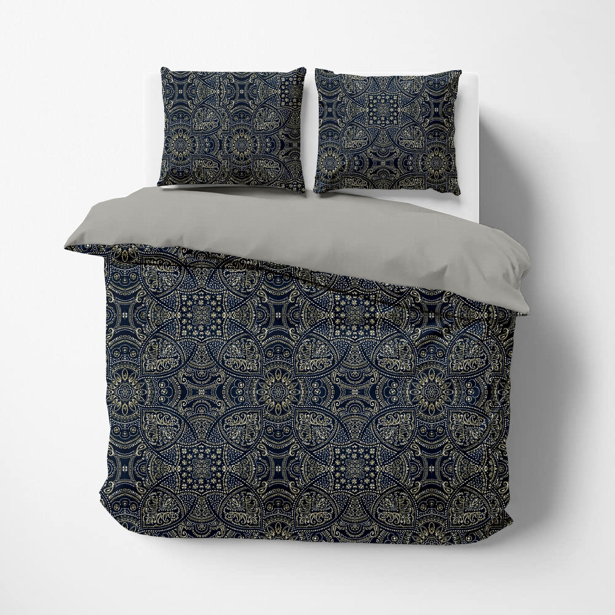 Cotton Reversible Duvet Set - Bedding - Queen - DelaraHome - Delara