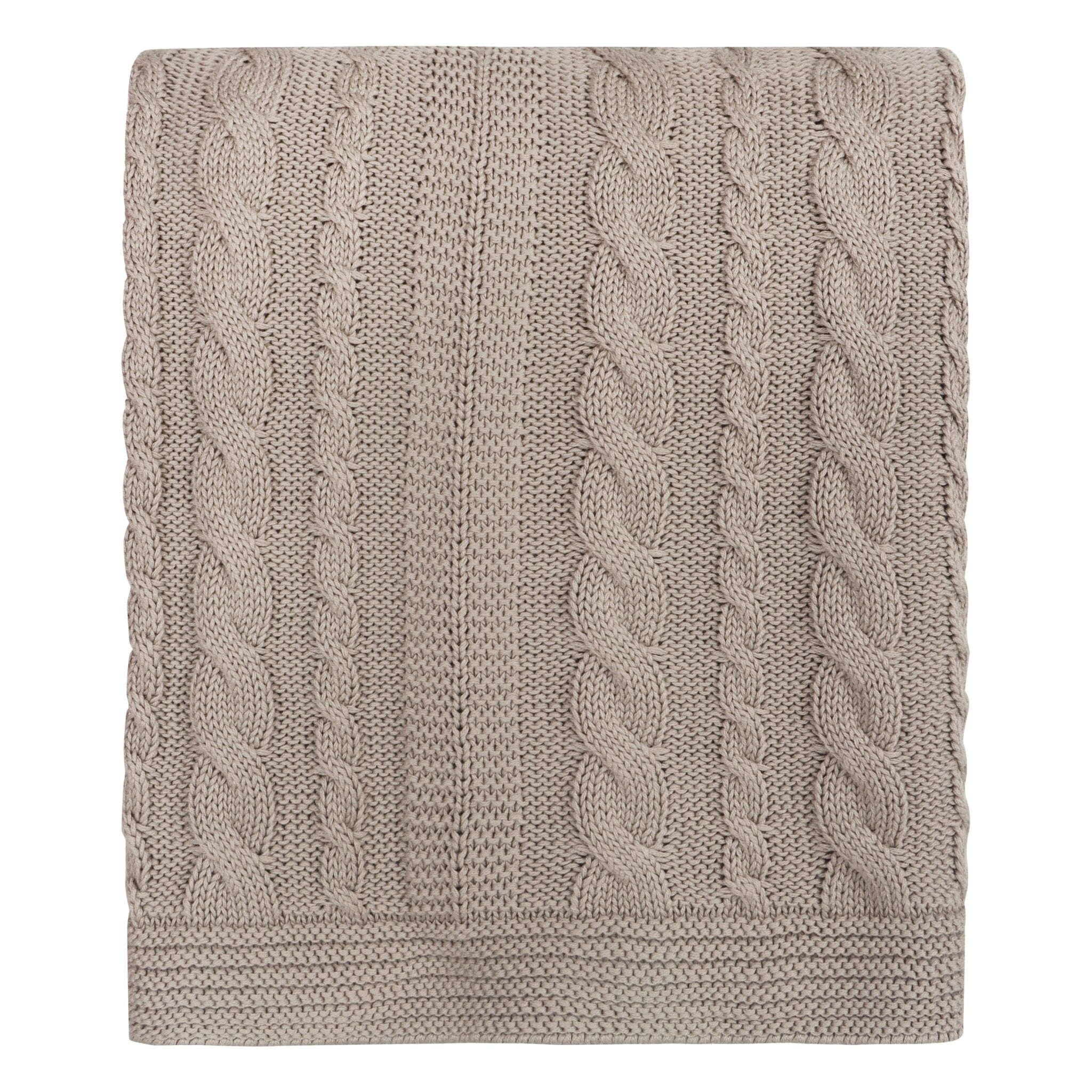 Organic Cotton Cable Knit Throw - DelaraHome