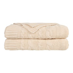 Organic Cotton Cable Knit Throw - DelaraHome