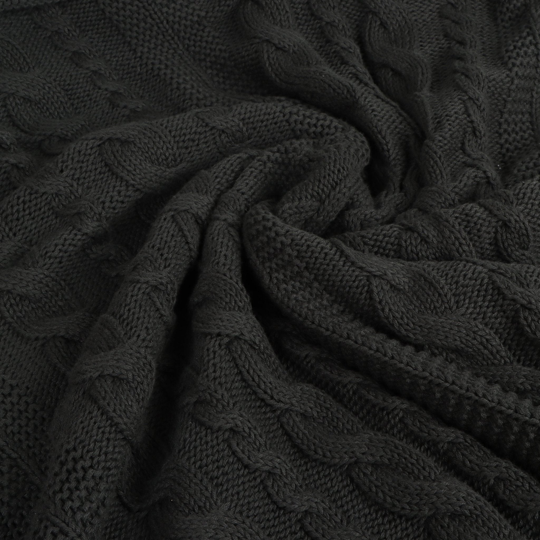 Organic Cotton Cable Knit Throw - DelaraHome