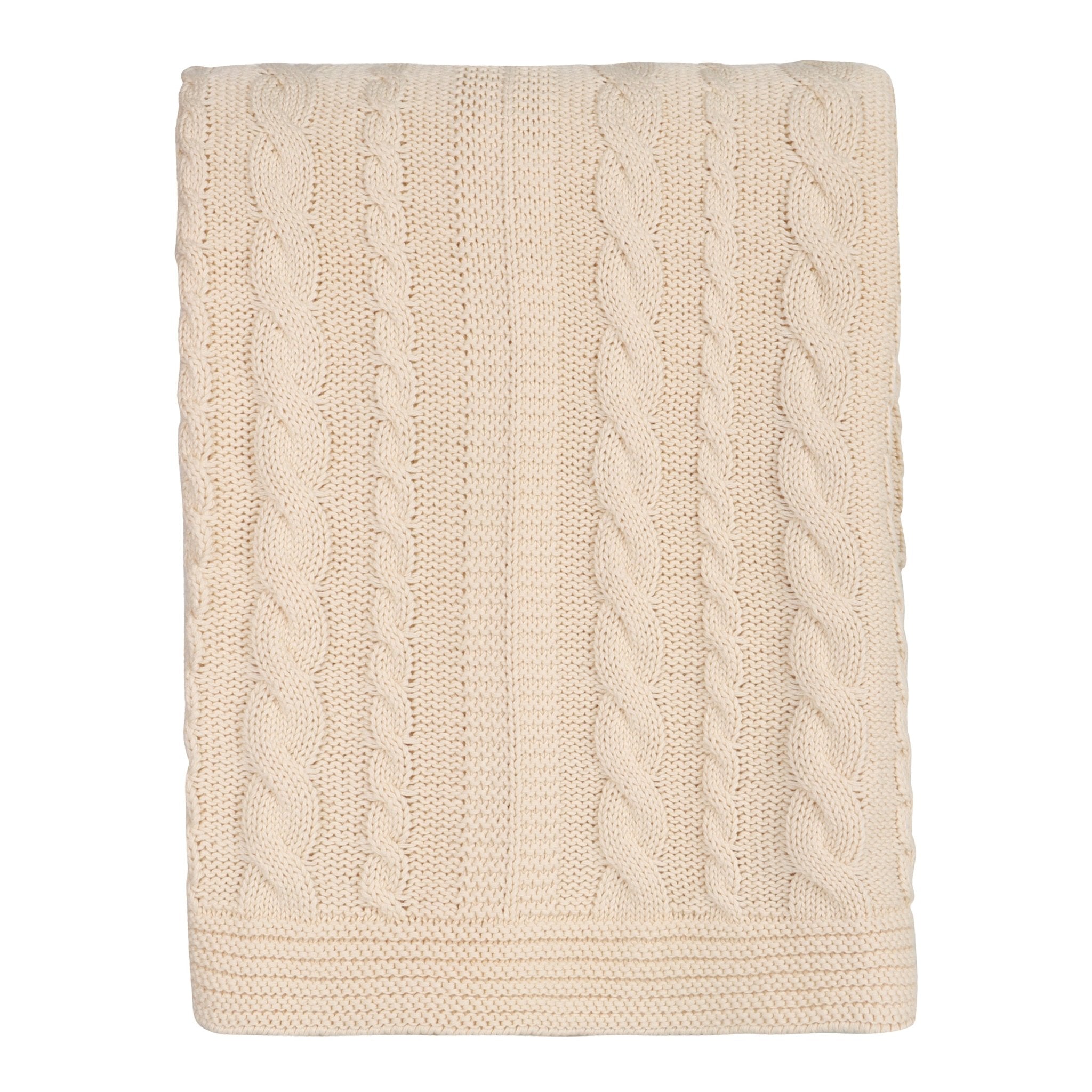 Organic Cotton Cable Knit Throw - DelaraHome