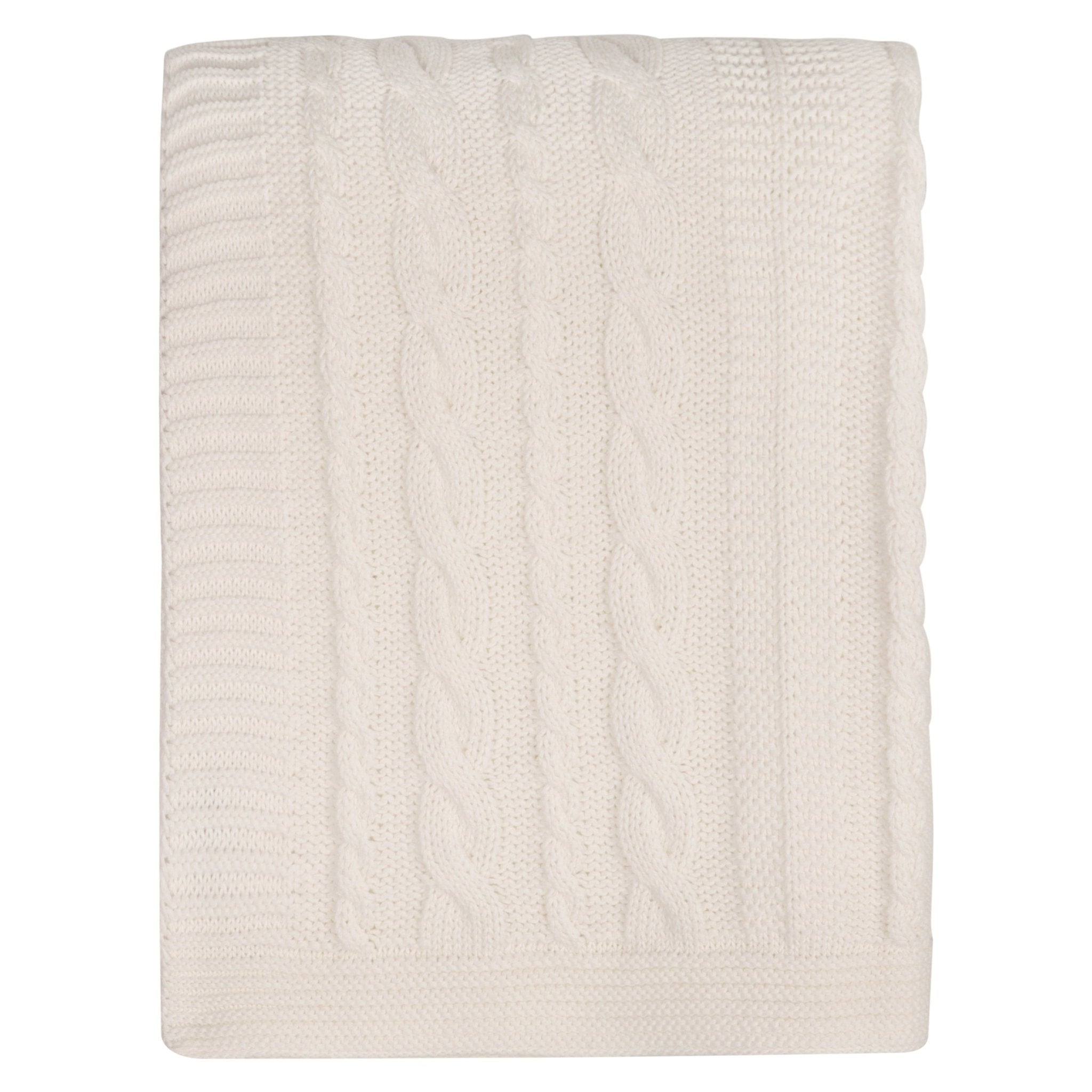 Organic Cotton Cable Knit Throw - DelaraHome