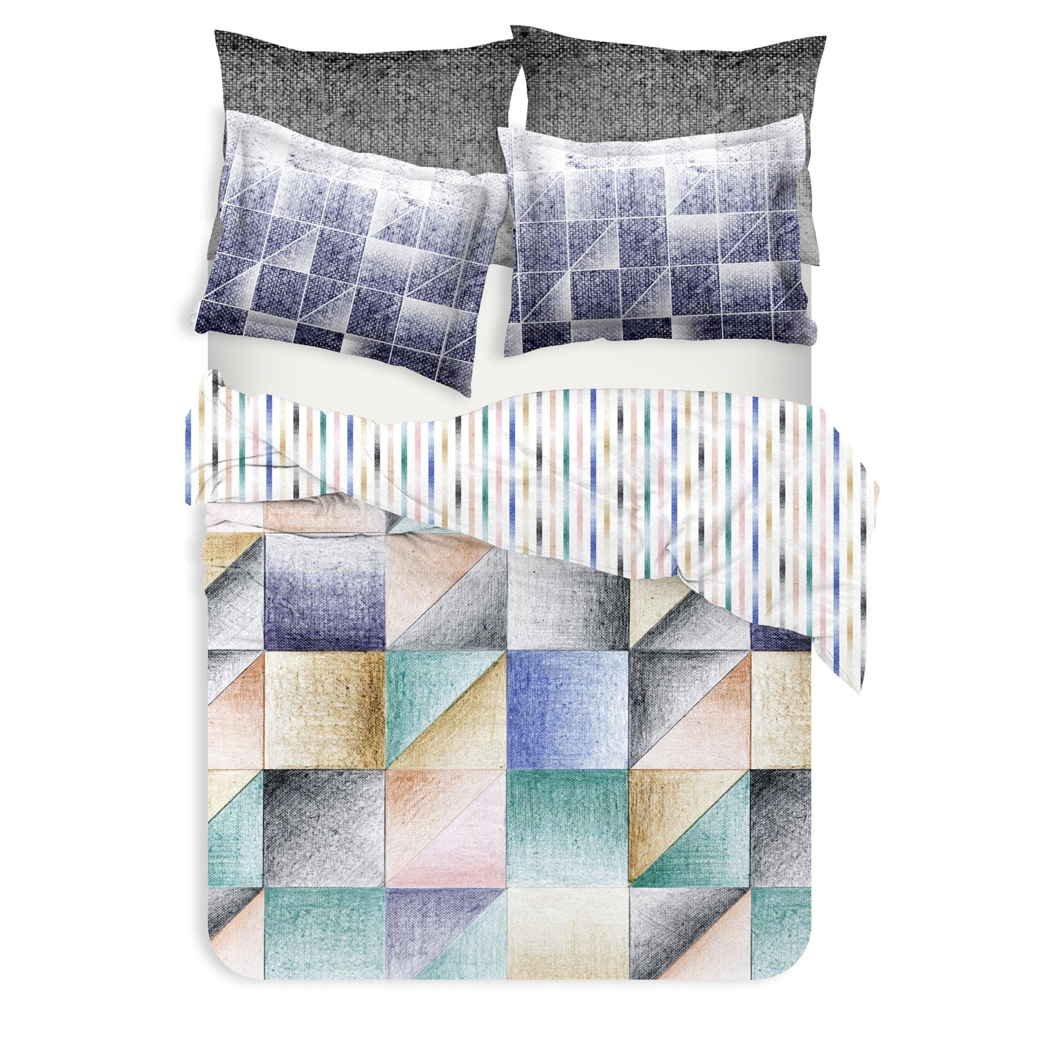 Cotton Reversible Duvet Set - Delara