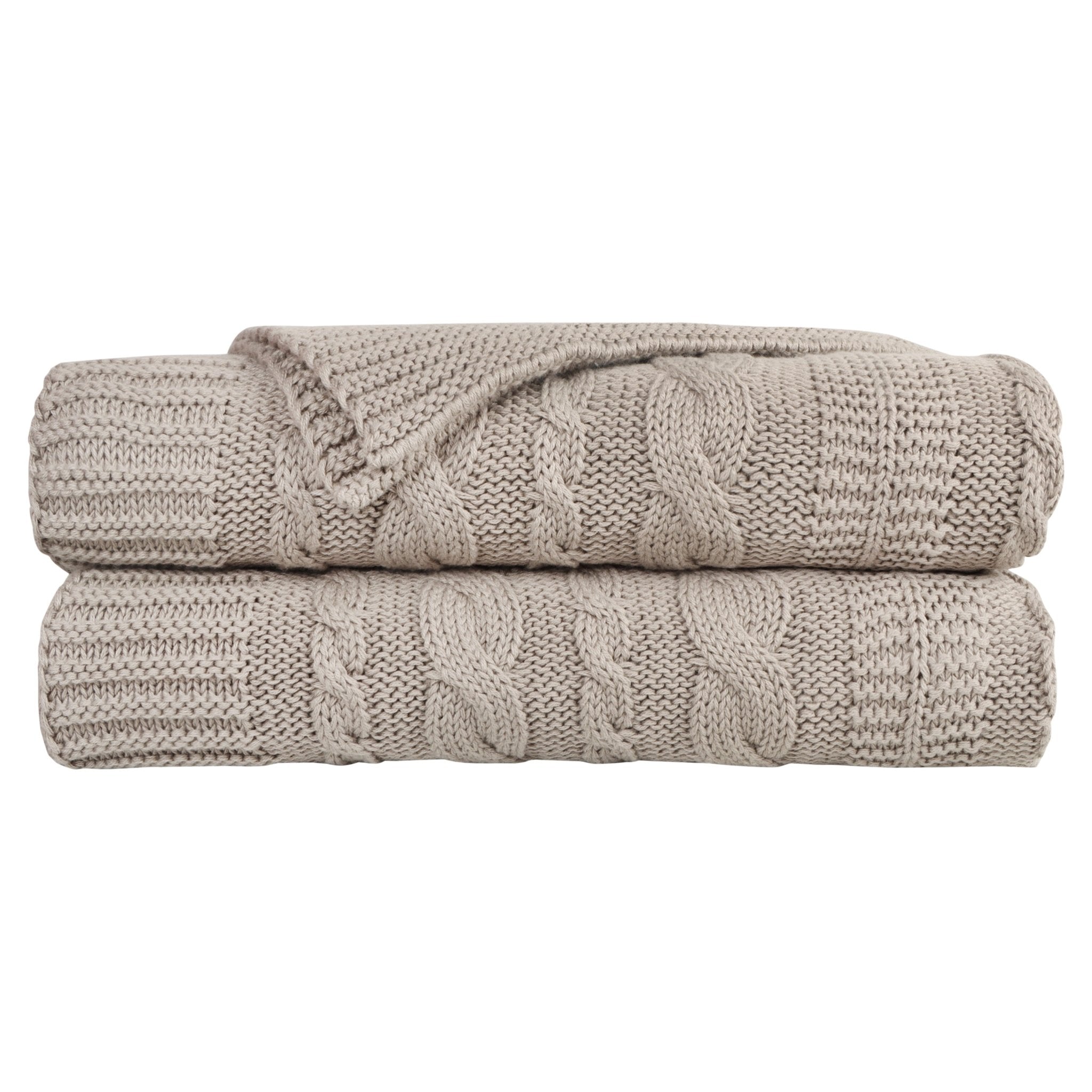Organic Cotton Cable Knit Throw