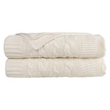 Organic Cotton Cable Knit Throw (Charcoal Grey)