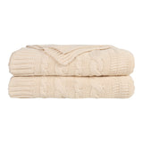 Organic Cotton Cable Knit Throw (Ivory)