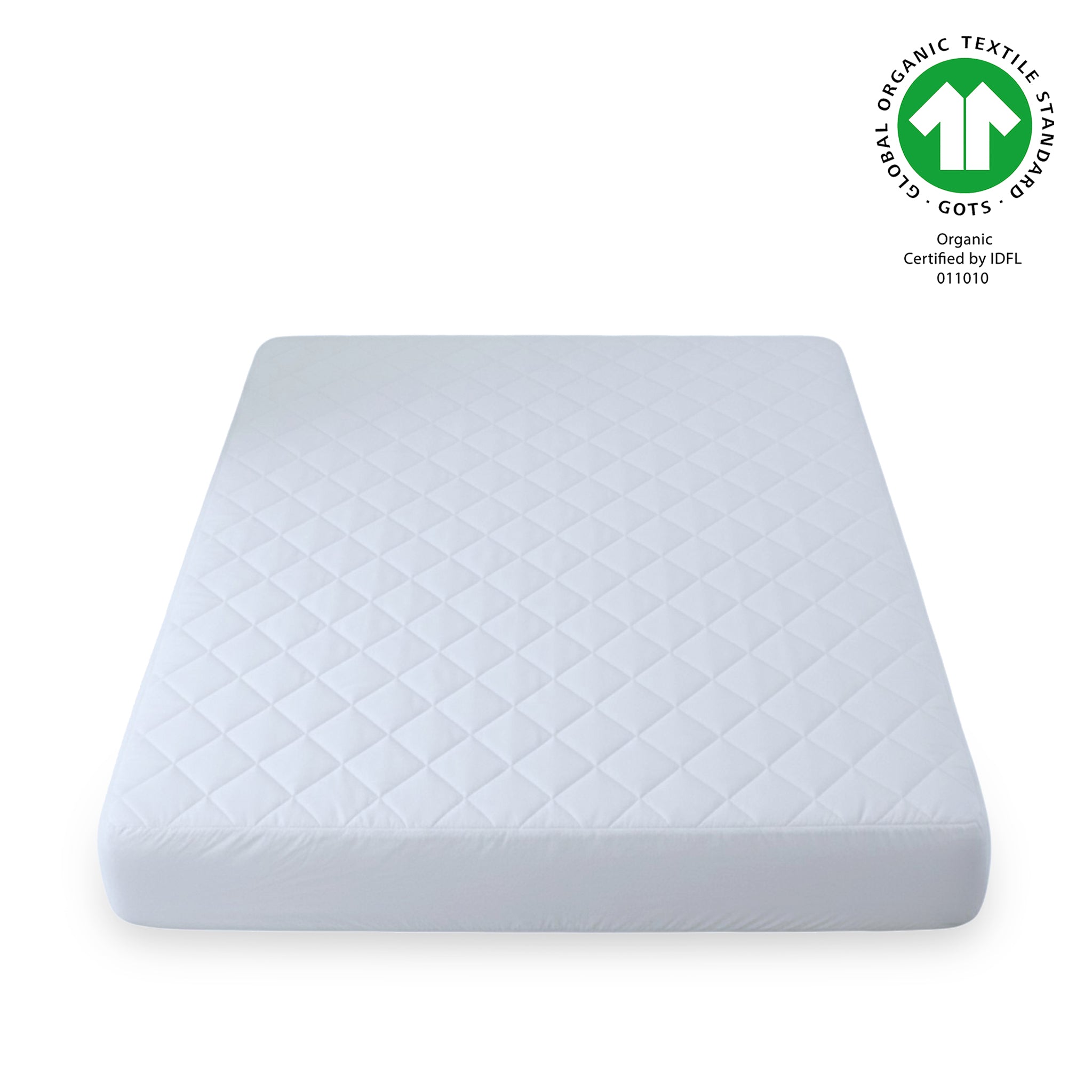 100% Organic Cotton Quilted Mattress Protector – GOTS Certified - Delara