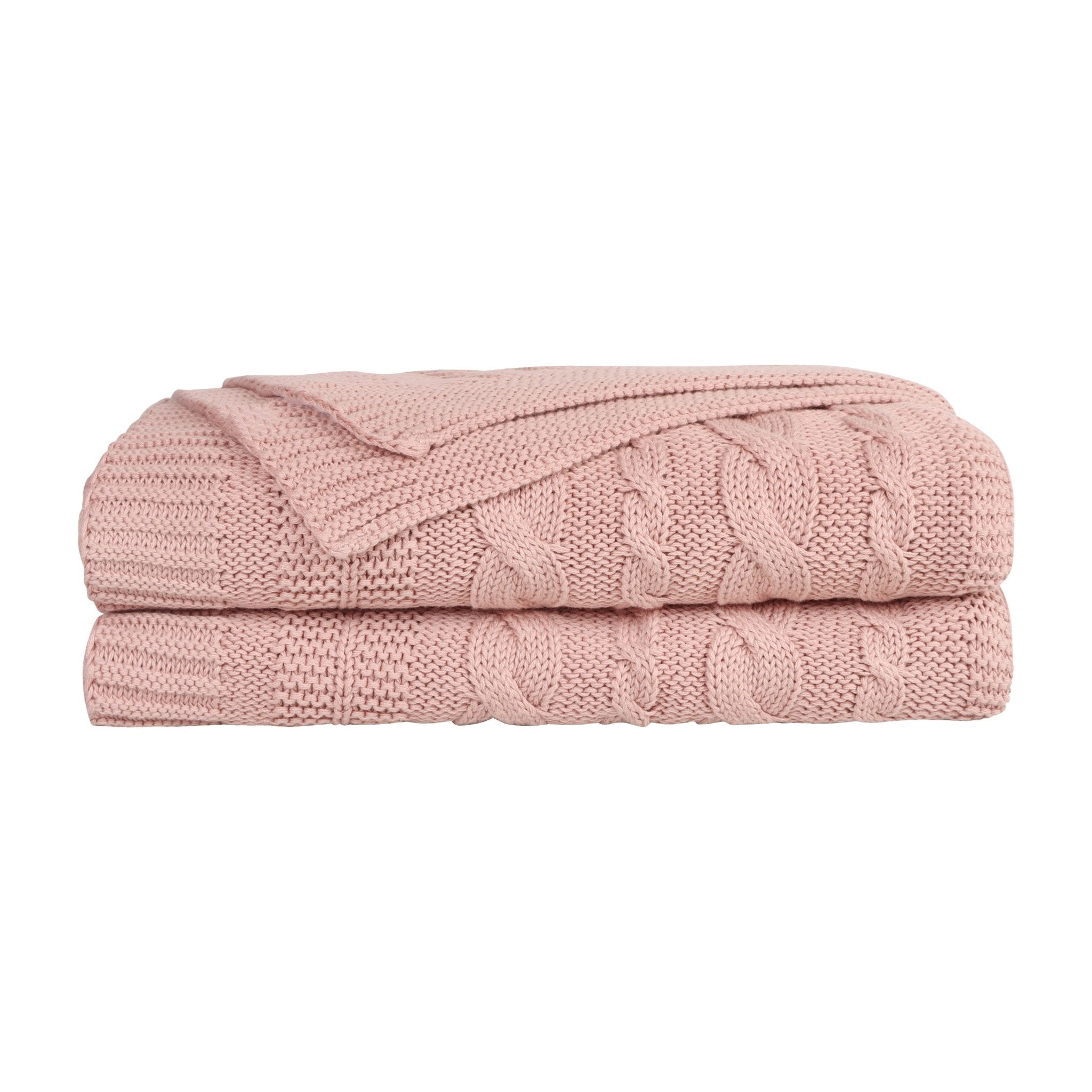 Organic Cotton Cable Knit Throw (Charcoal Grey)