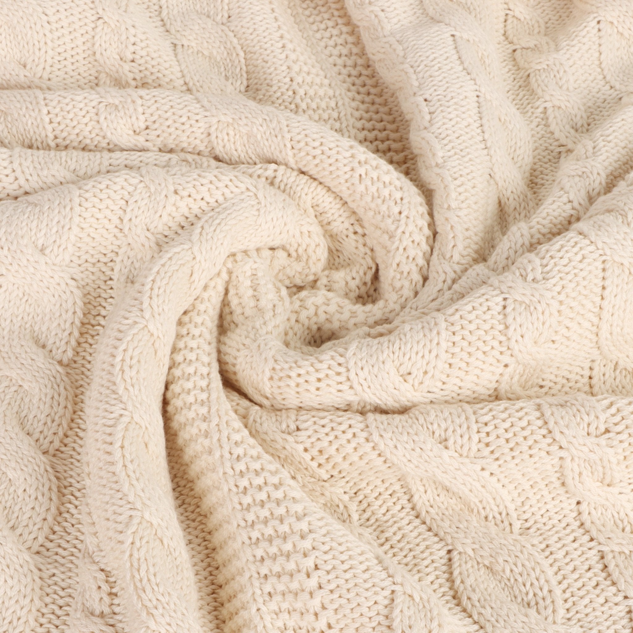 Organic Cotton Cable Knit Throw