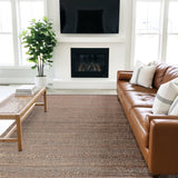 Handwoven Jute & Cotton Rug – Farmhouse Style (Dark Grey) - Delara