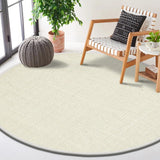 6 Foot Round Boucle Wool & Jute Rug