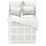 Selena Check Ivory Organic Cotton Reversible Duvet Set - Delara