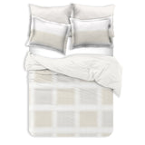 Selena Check Ivory Organic Cotton Reversible Duvet Set - Delara