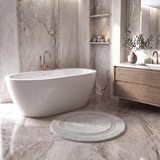 Organic Cotton Reversible Round Bath Mat