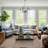 Handwoven Jute & Cotton Rug – Farmhouse Style (Dark Grey) - Delara