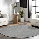6 Foot Round Boucle Wool & Jute Rug