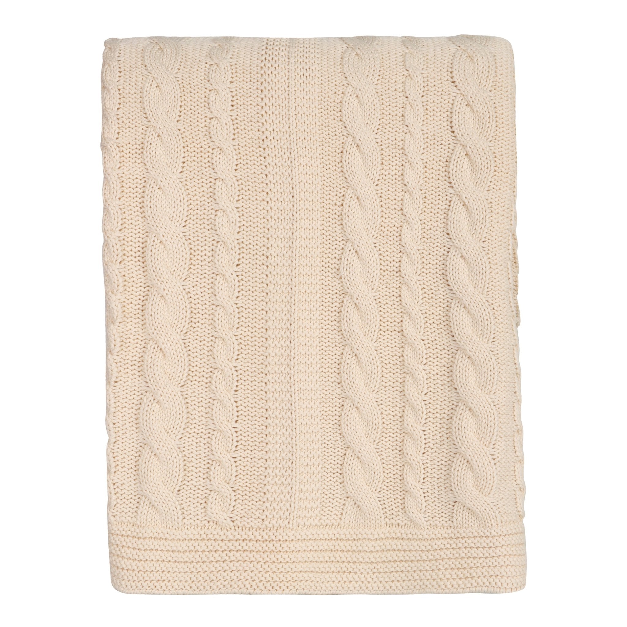 Organic Cotton Cable Knit Throw