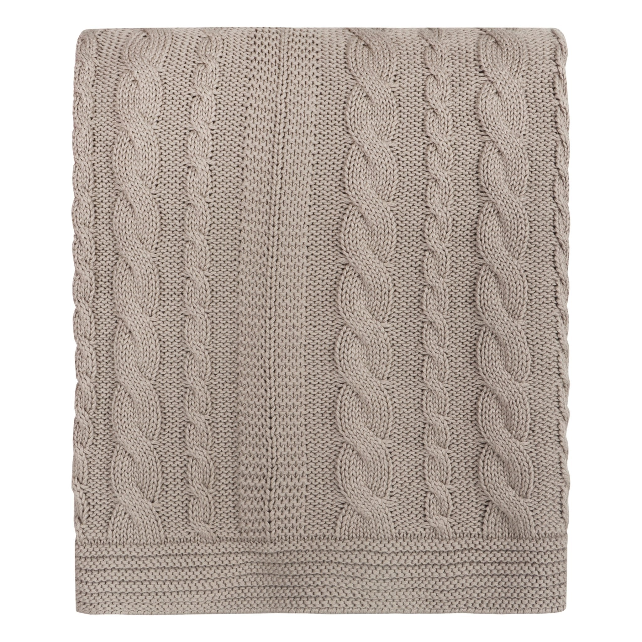 Organic Cotton Cable Knit Throw