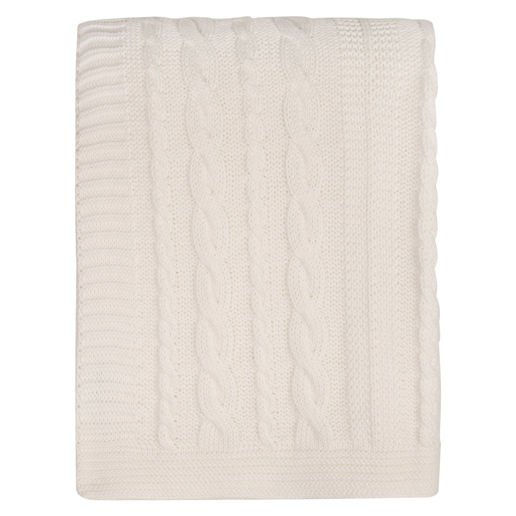 Organic Cotton Cable Knit Throw