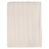 Organic Cotton Cable Knit Throw (Navy Blue)