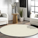6 Foot Round Boucle Wool & Jute Rug