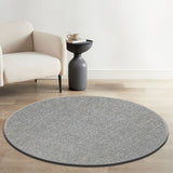 6 Foot Round Boucle Wool & Jute Rug