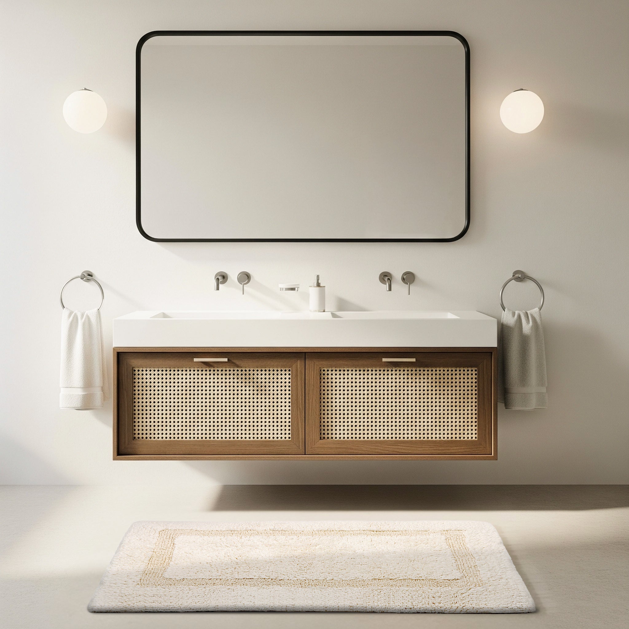 Organic Cotton Reversible Bath Mat – 3000 GSM - Delara
