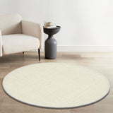 6 Foot Round Boucle Wool & Jute Rug