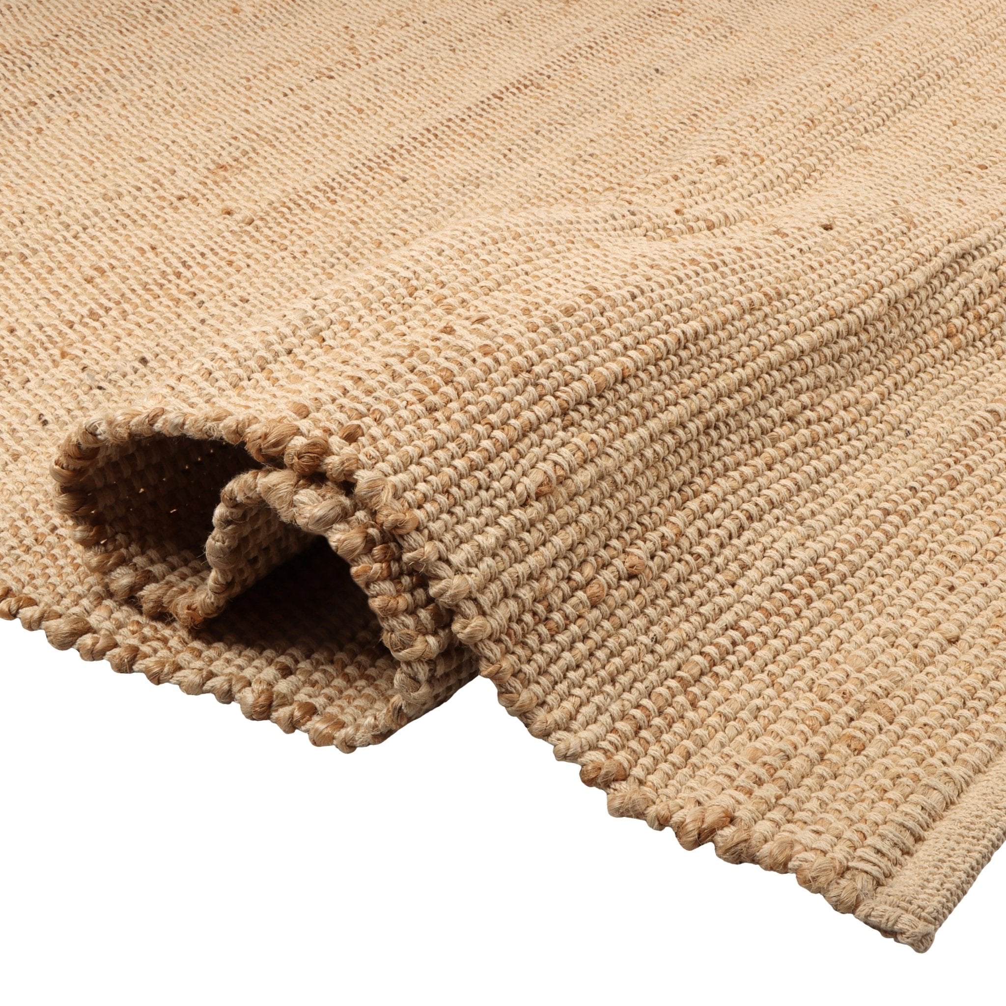 Handwoven Jute & Cotton Rug – Farmhouse Style (Natural) - Delara