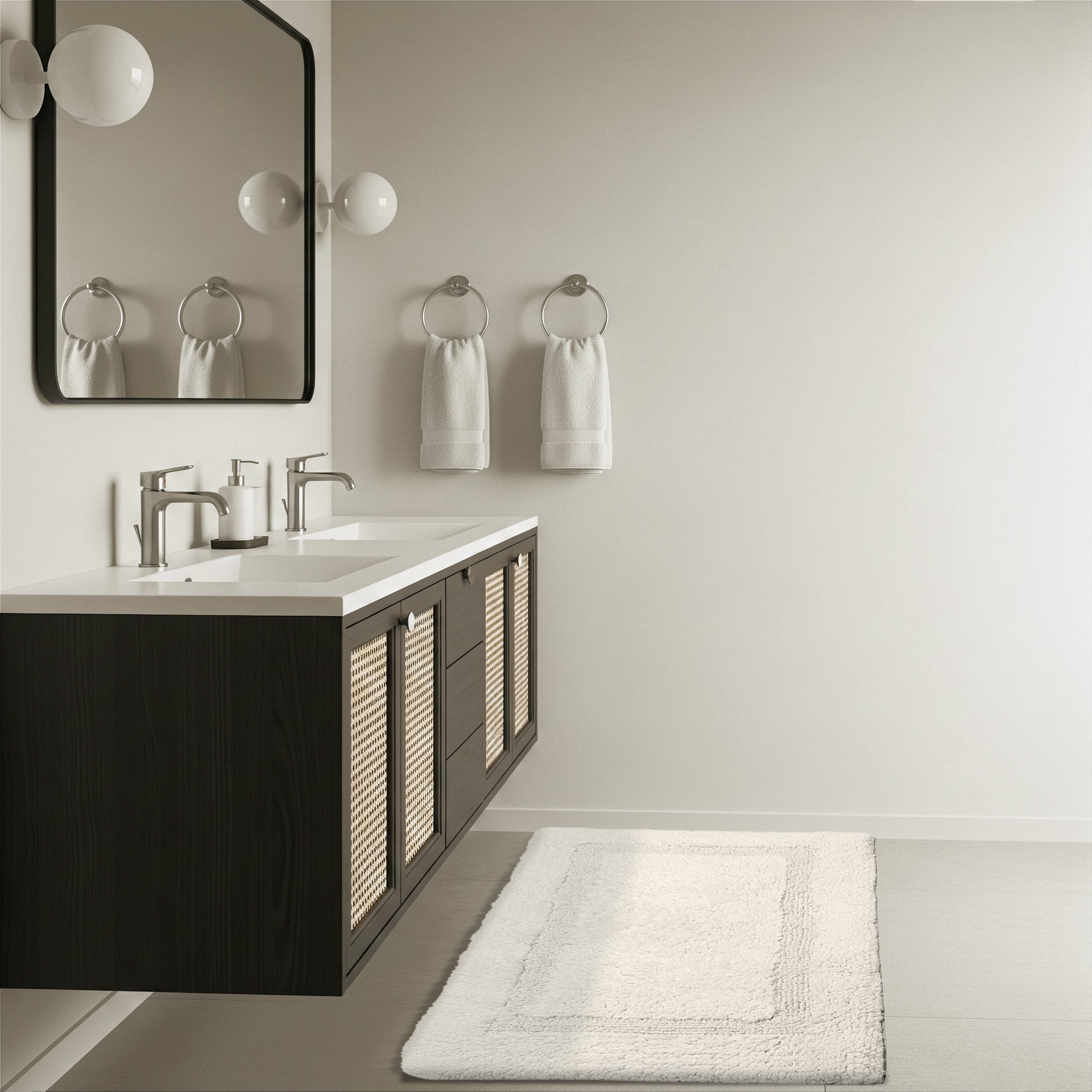 Organic Cotton Reversible Bath Mat - Delara
