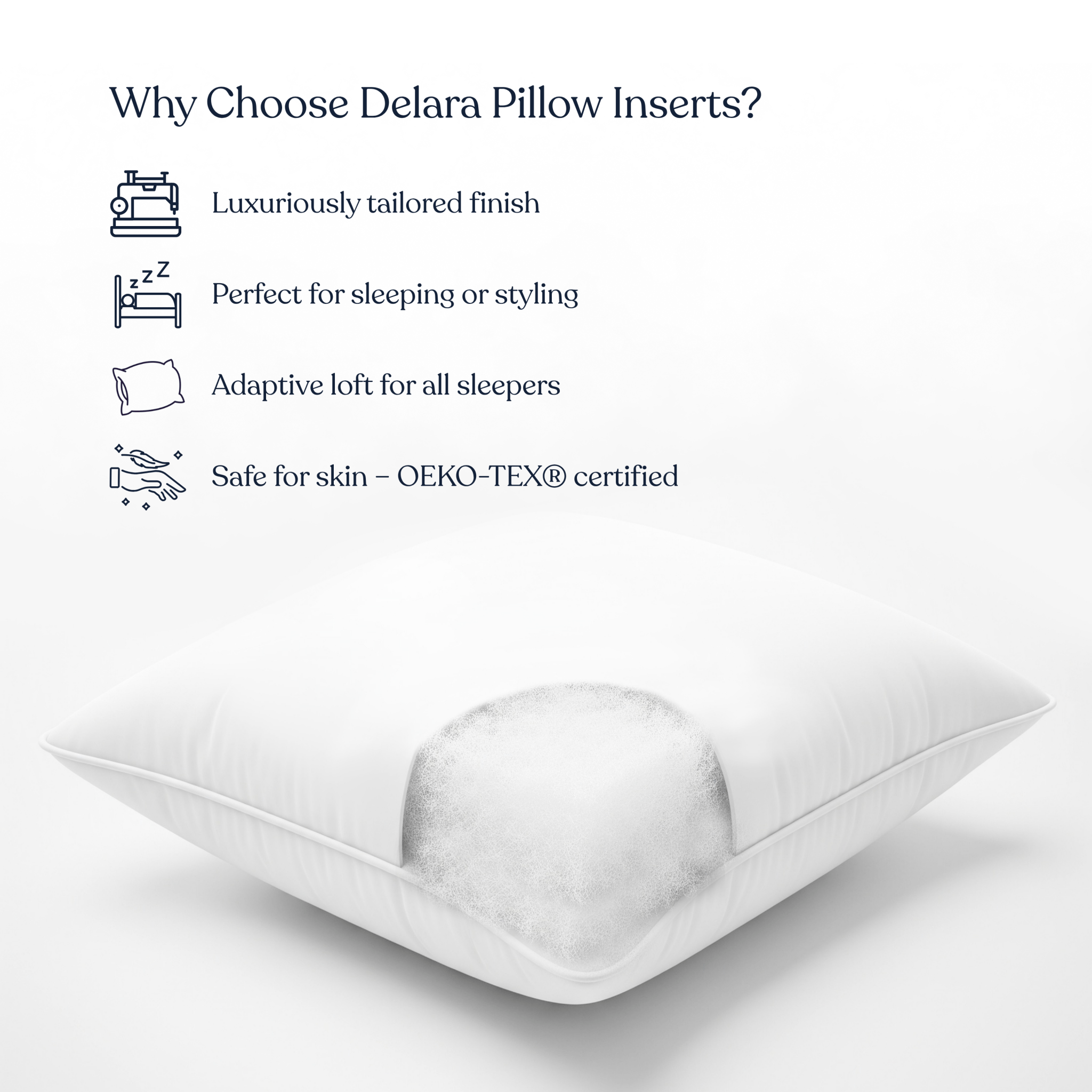 Delara Down Alternative Pillow Inserts – Set of 2 - Delara
