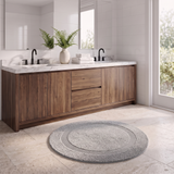 Organic Cotton Reversible Round Bath Mat