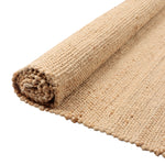 Handwoven Jute & Cotton Rug – Farmhouse Style (Natural) - Delara