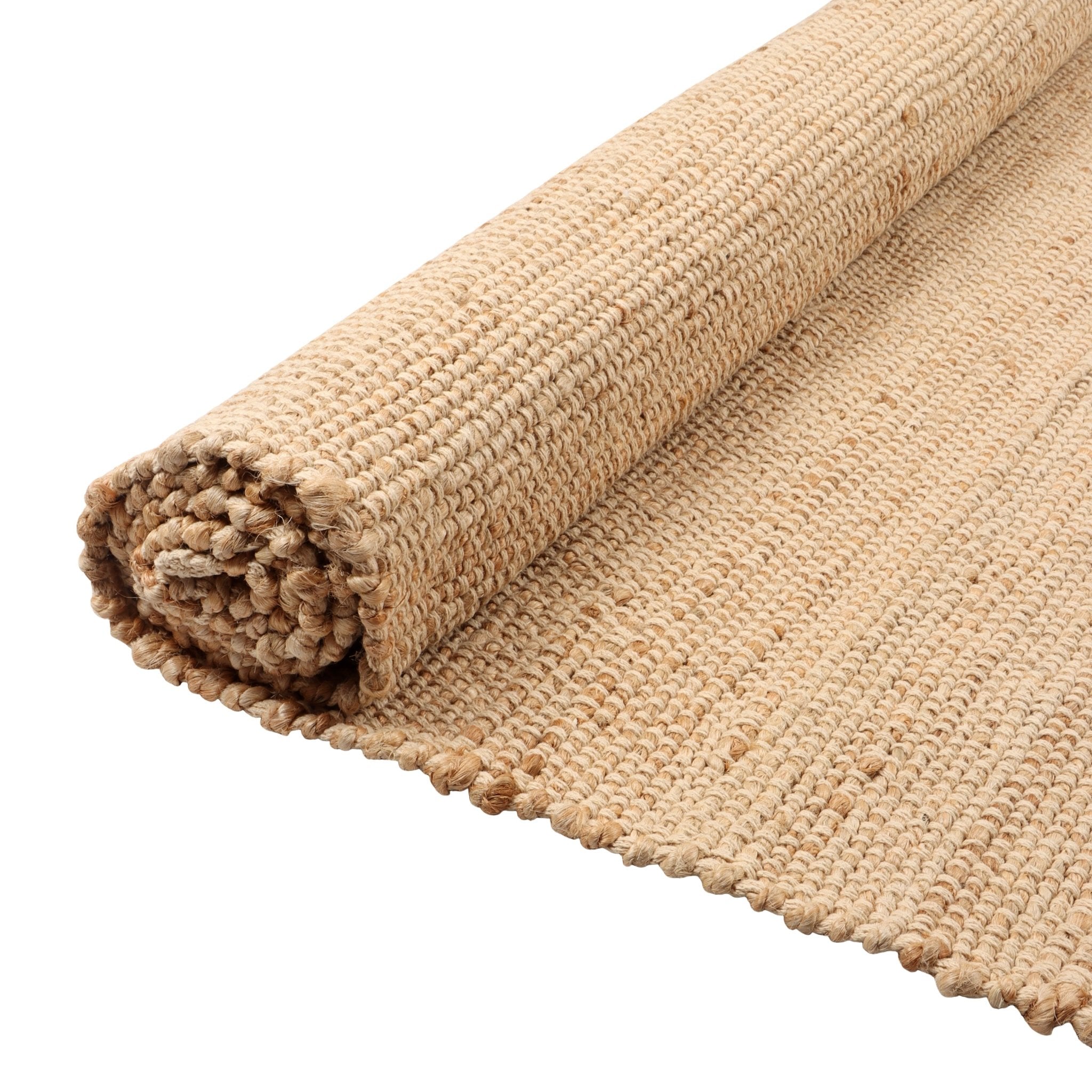 Handwoven Jute & Cotton Rug – Farmhouse Style (Natural) - Delara