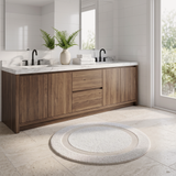 Organic Cotton Reversible Round Bath Mat