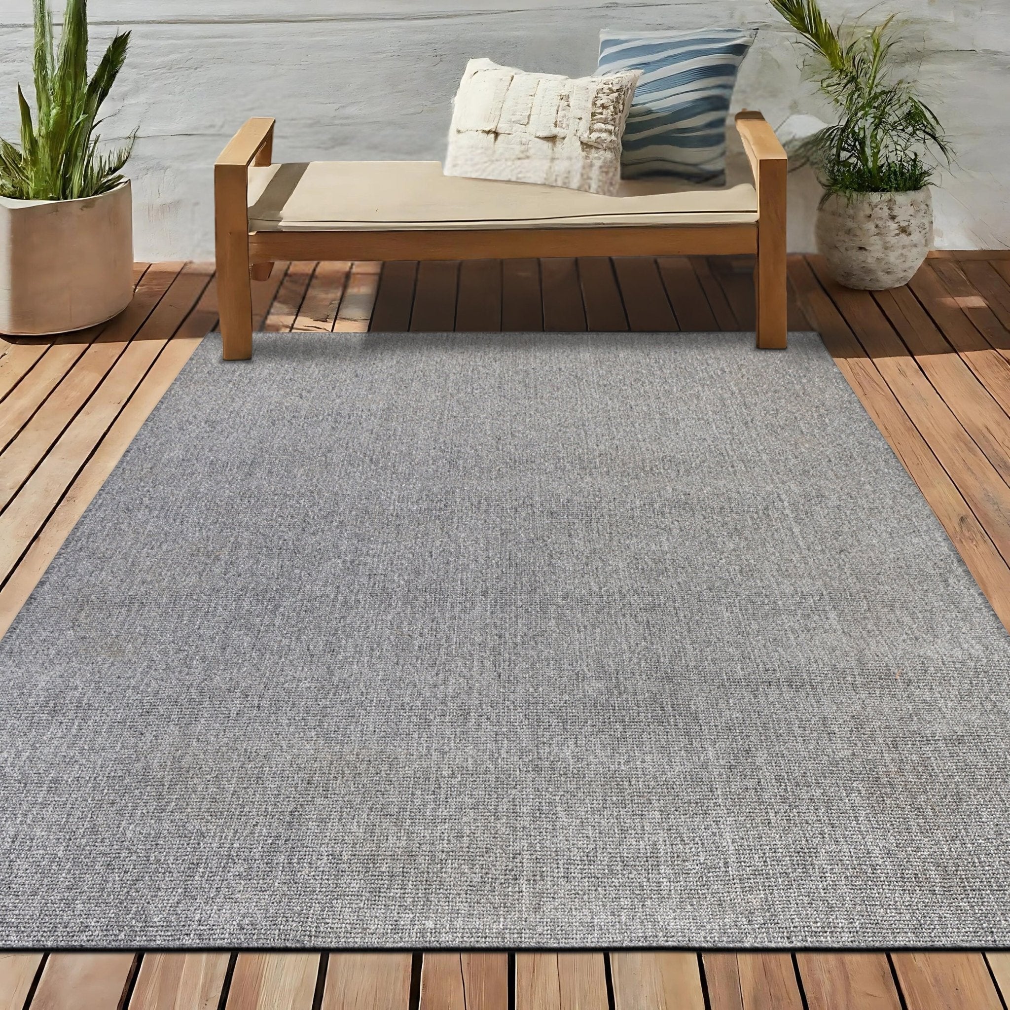 Washable PET Outdoor Rug (Dark Grey) - Delara