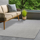 Washable PET Outdoor Rug (Light Grey) - Delara