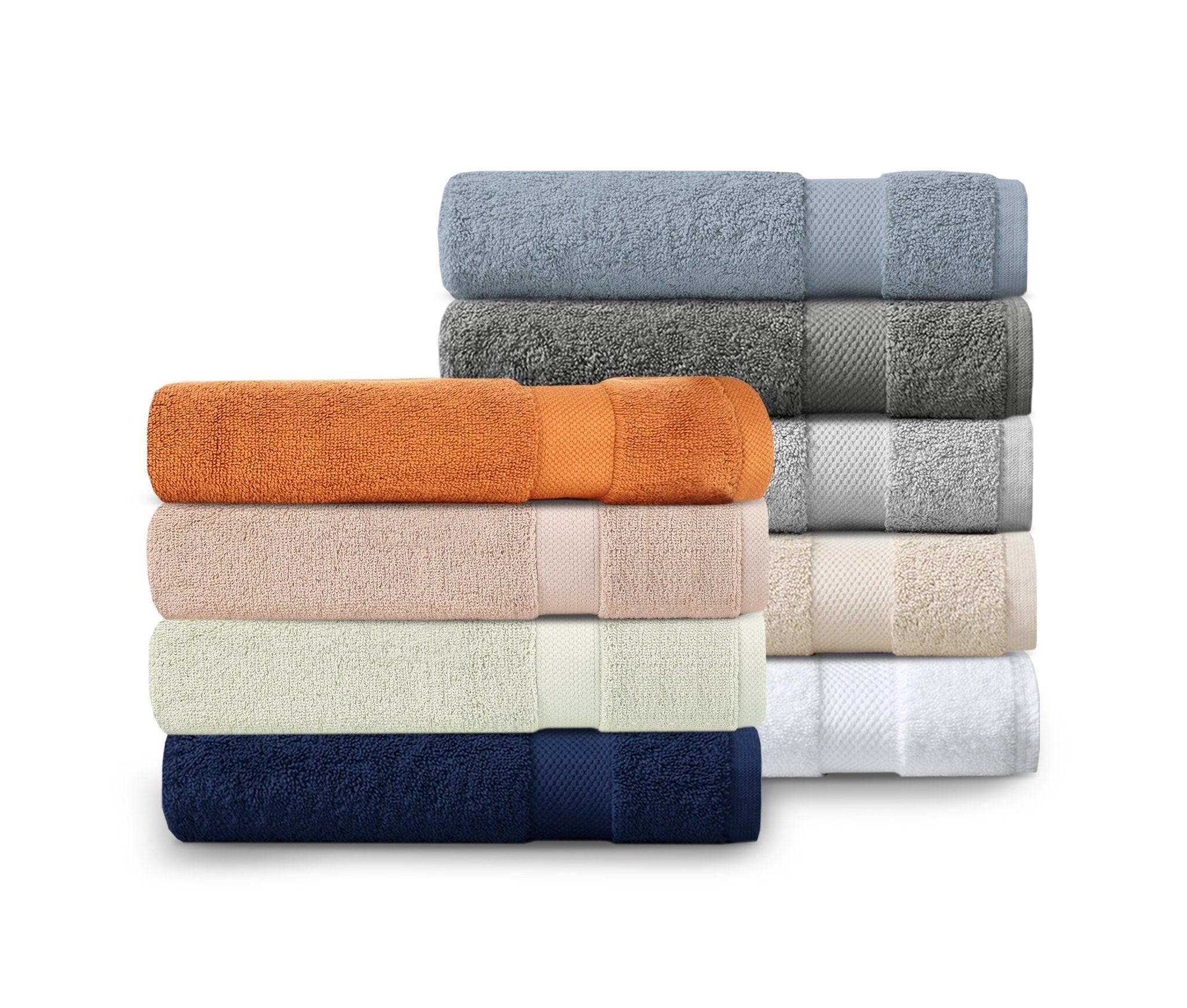100% Organic Cotton Quick Dry Bath Towel Multi - Color (Pack of 9) - Delara