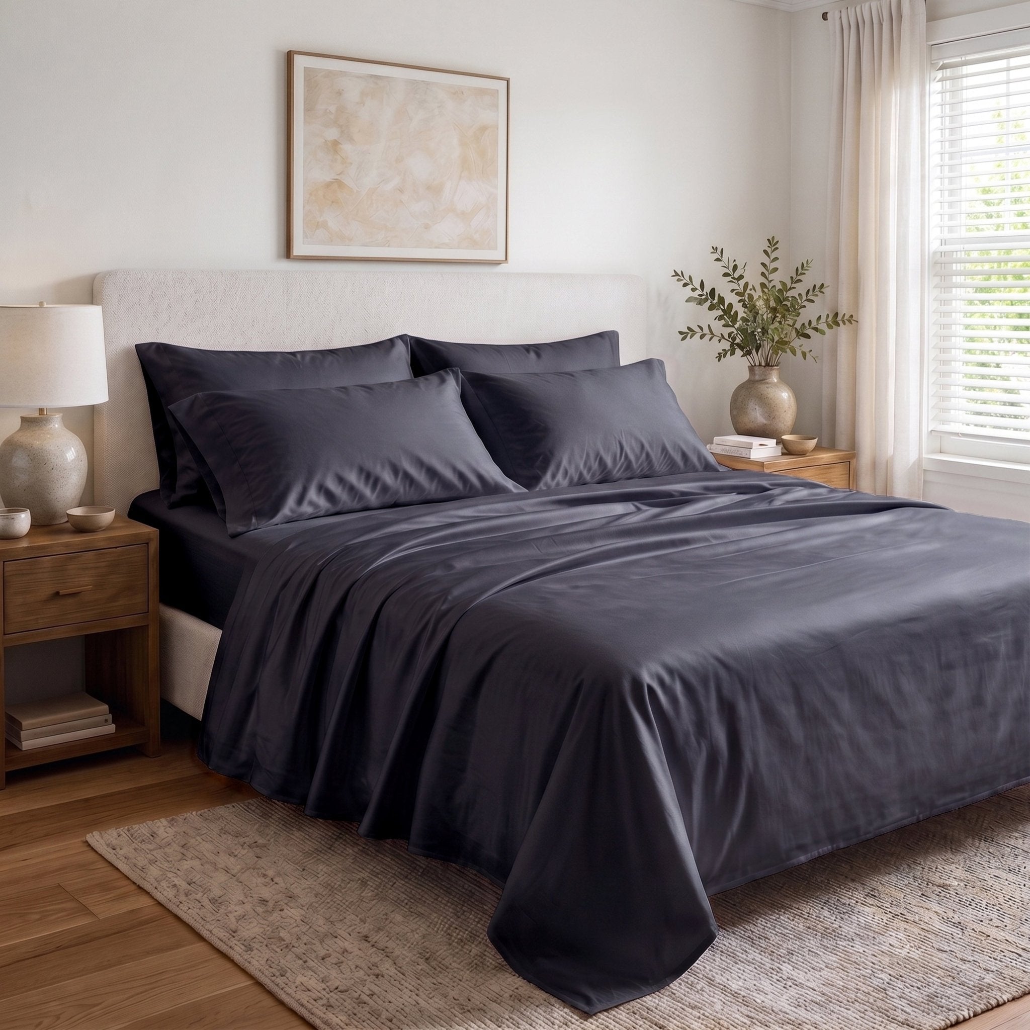 100% Organic Cotton 400TC Sateen Sheet Set - Delara