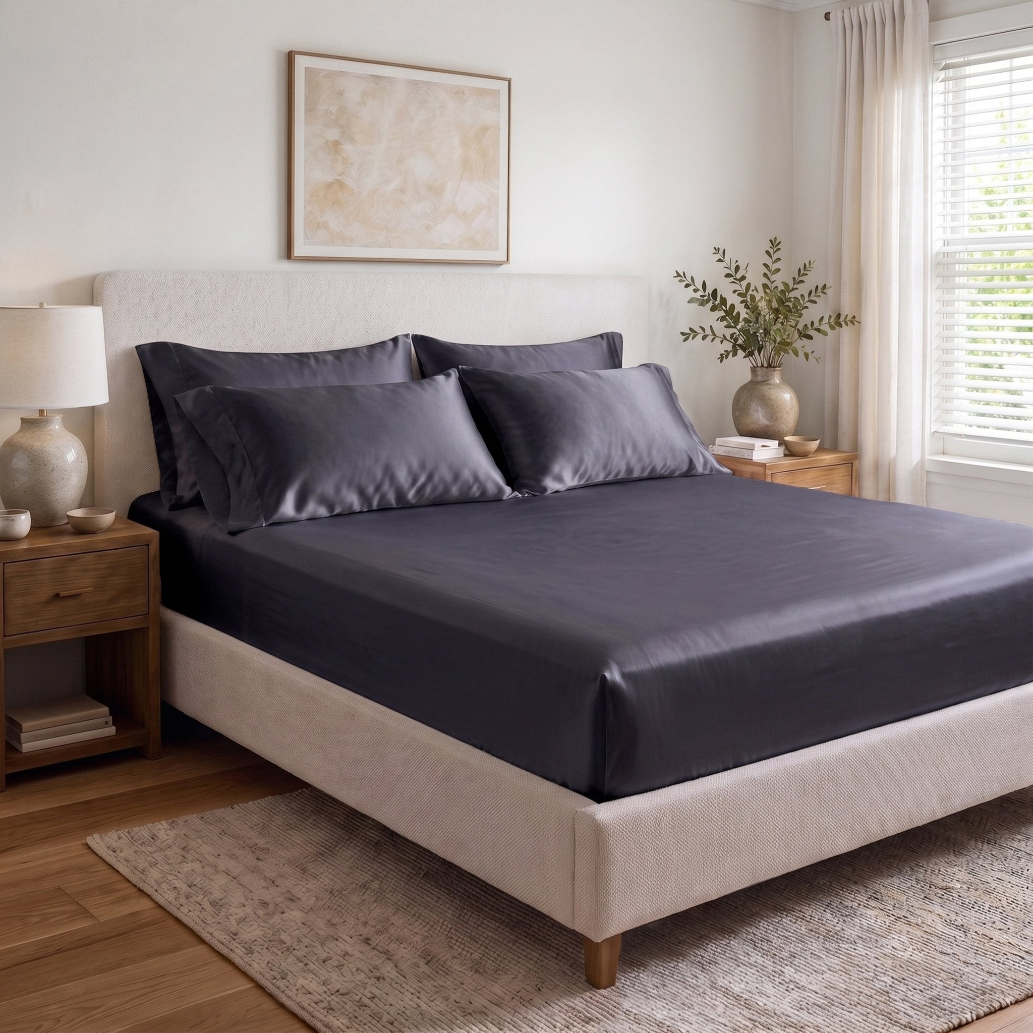 100% Organic Cotton 400TC Sateen Fitted Sheet - Delara